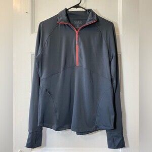 ATHLETA Malibu Half Zip Active Hike Jacket Pullover in Grey/Red Sz Medium